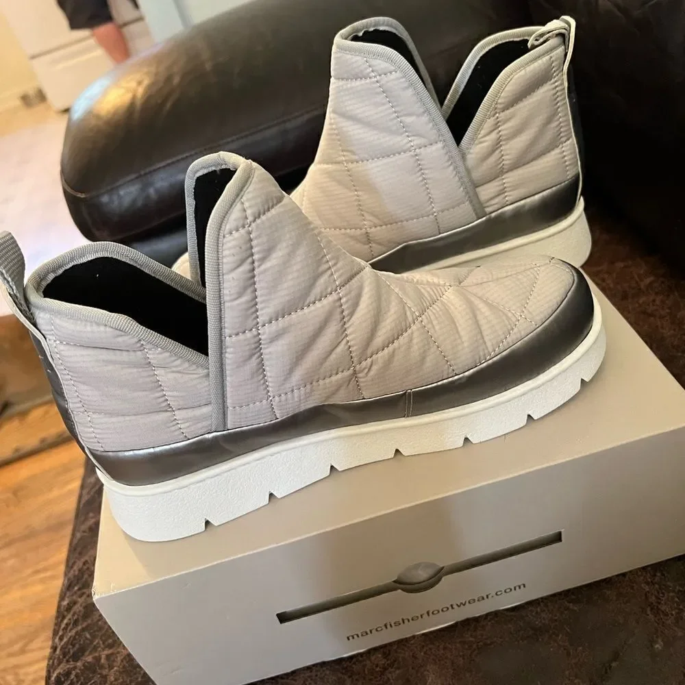 Marc Fisher Quilted Pull On Bootie Medium Grey